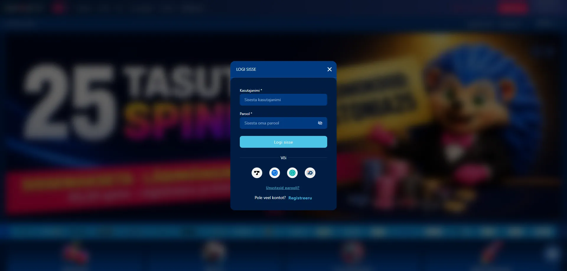 Luckybet casino sisselogimine ja uue konto avamine