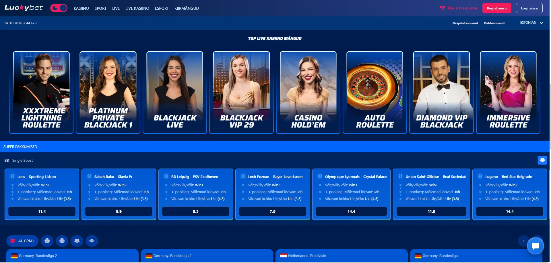 Luckybet live kasiino VIP turniirid ja eksklusiivne mängijakogemus
